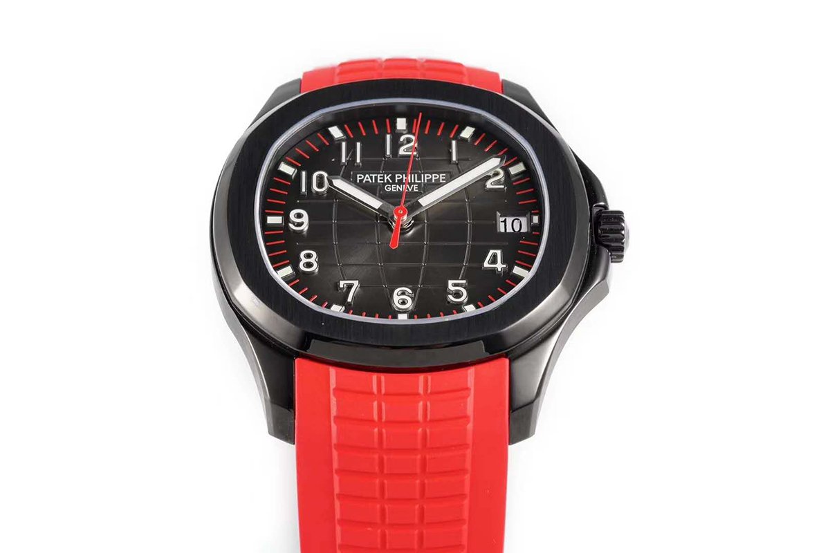 Aquanaut 5167A ‘Black Venom Limited Edition’ Black Dial on Red Rubber Strap
