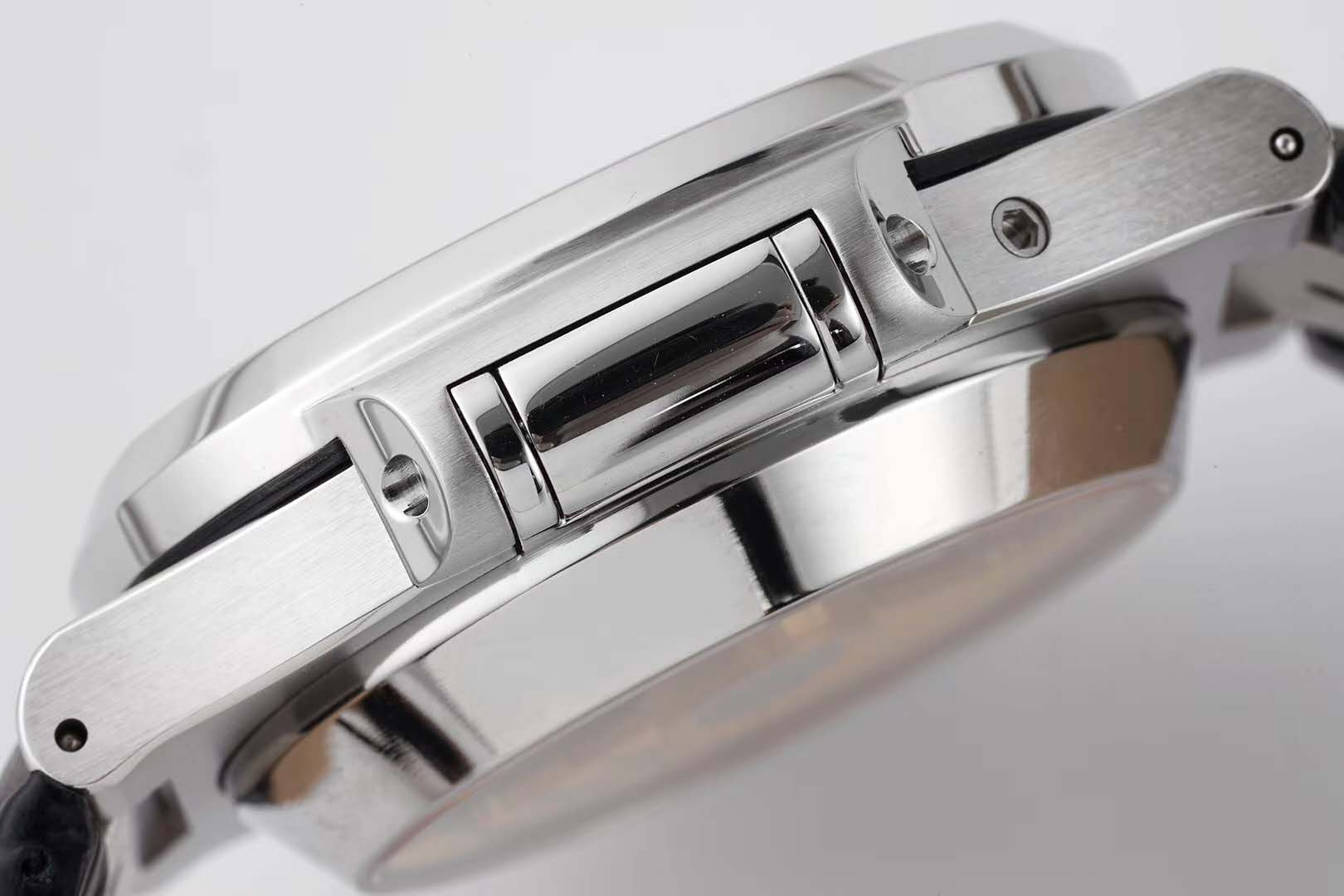 Nautilus 5980/1A-019 White Dial in Steel on Leather Strap