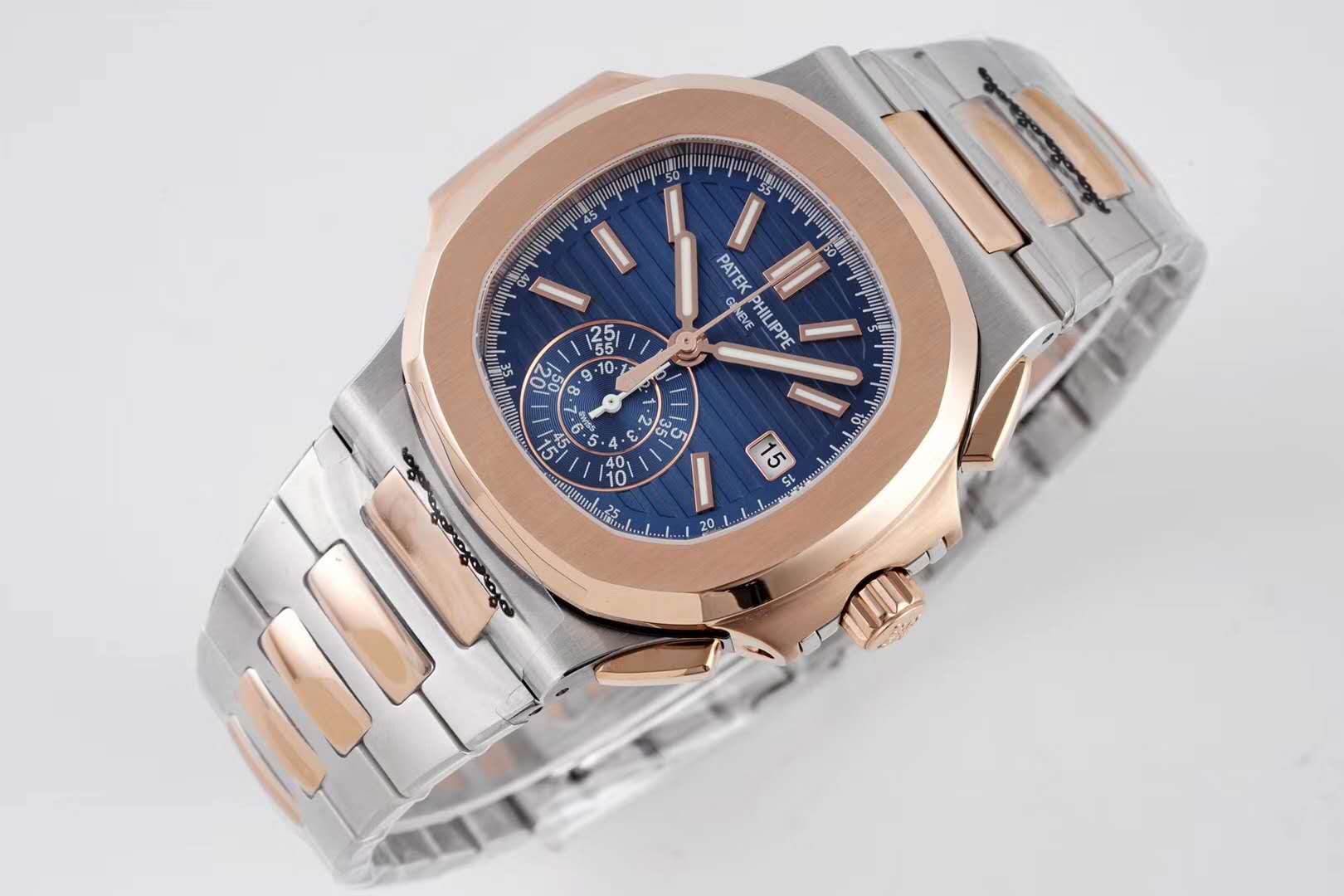 Nautilus Chronograph 5980/1AR in Steel and Rose Gold