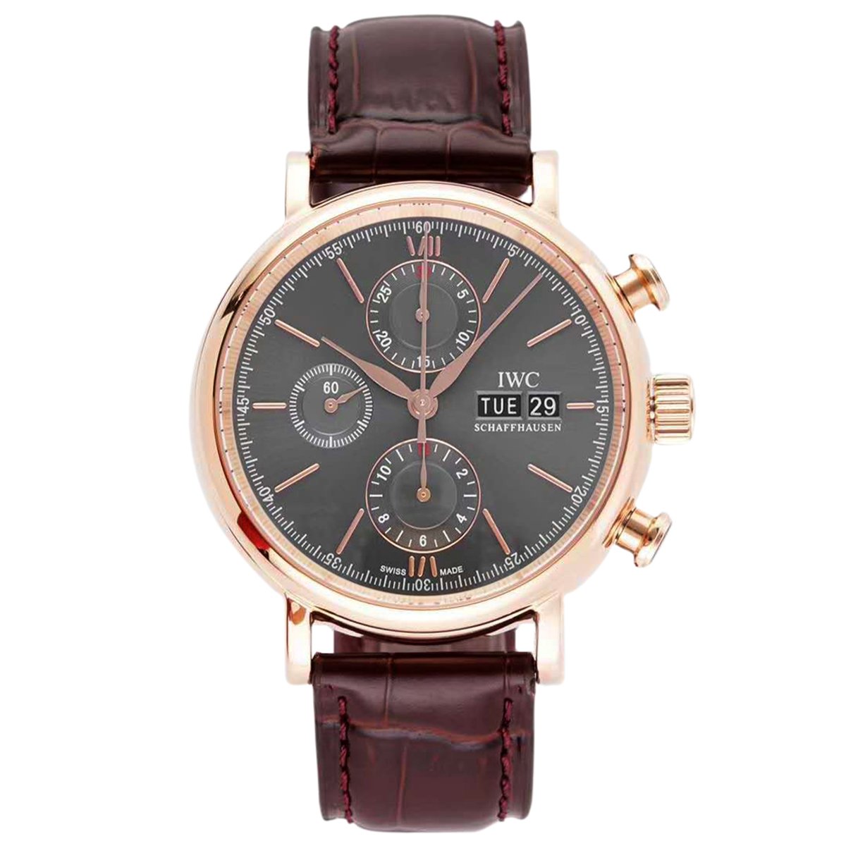Portofino Chronograph IW391021 Grey Dial in Rose Gold
