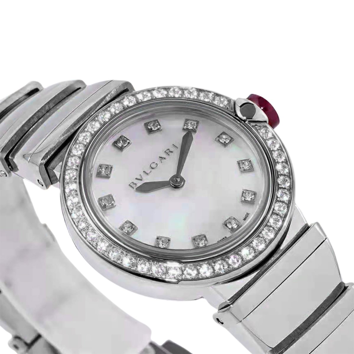 Lvcea MOP Dial in Steel with D1am0nd Bezel