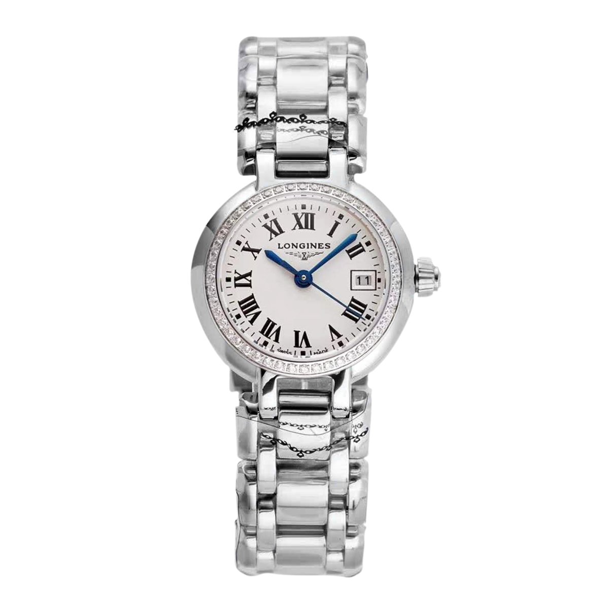 Primaluna White Dial with Roman Markers and D1am0nd Bezel