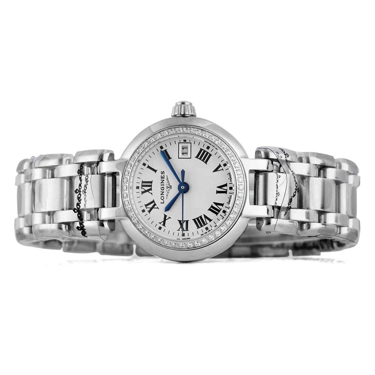 Primaluna White Dial with Roman Markers and D1am0nd Bezel