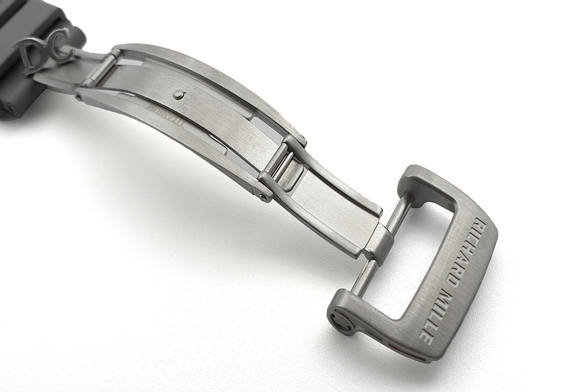 RM 011 Saint Tropez Polo Club White ATZ Ceramic and Titanium on Grey Rubber Strap