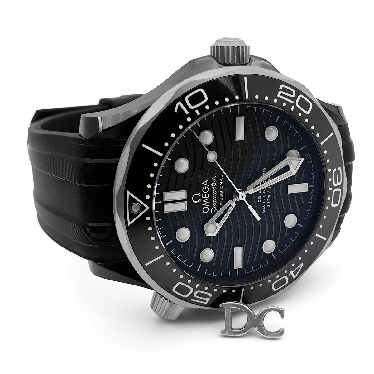 Seamaster Diver 300M Co-Axial Master Chronometer Black Dial 43.5mm on Black Rubber Strap