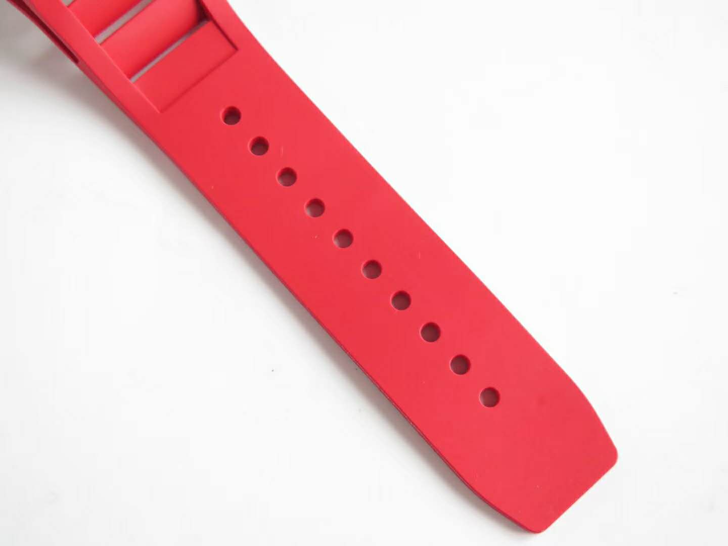 RM 052-01 Tourbillon Skull in Titanium on Red Rubber Strap