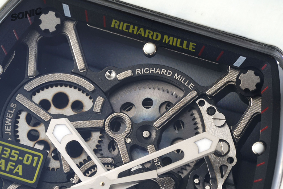 RM 035-01 Rafael Nadal White NTPT on Red Nylon Strap (Sonic)